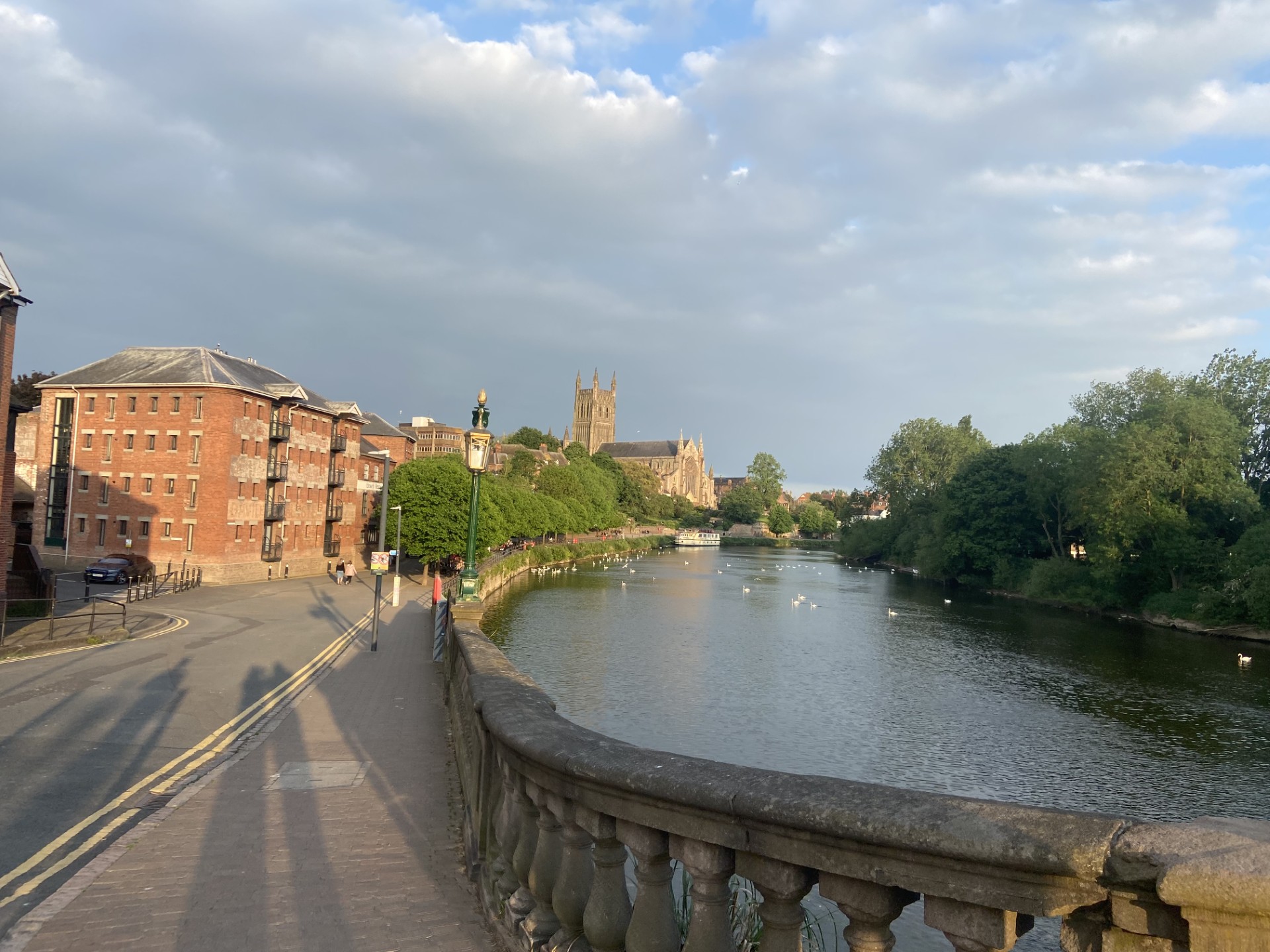 View from the bridge in Worcester looking down the river